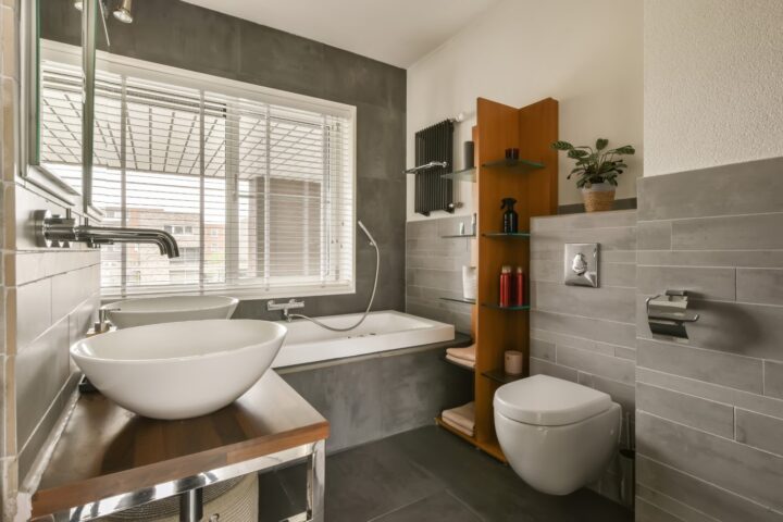 A Bathroom With A Sink Toilet