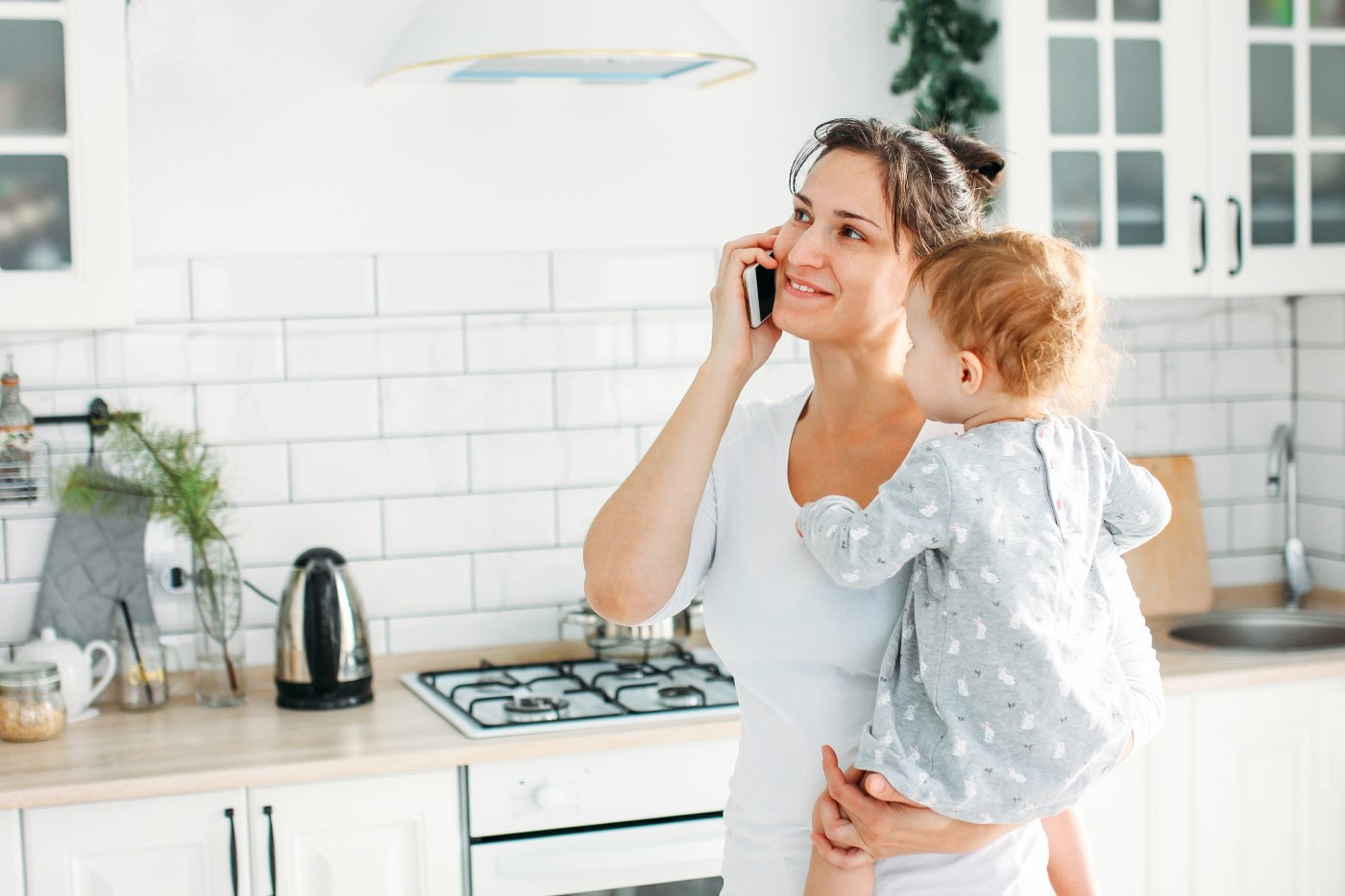 Young Woman Mom With Baby